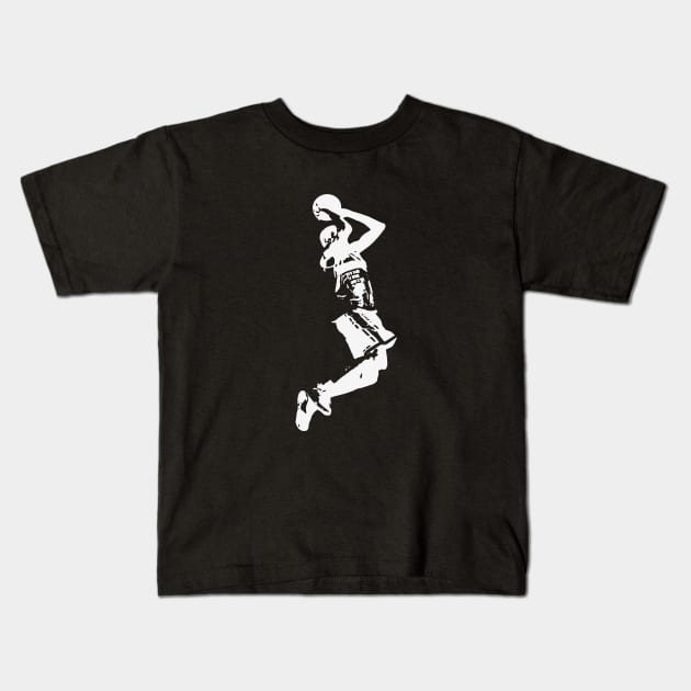 Basketball Player Slam Dunk Kids T-Shirt by Foxxy Merch